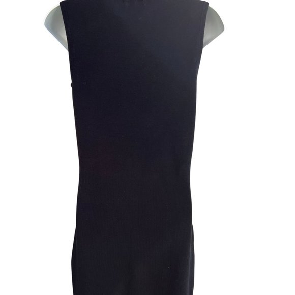 Moda International Sleeveless Turtle Neck Acrylic Blend Sweater Dress Black Sz S - Picture 2 of 9